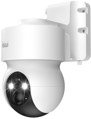 Isiwi Redi e+ Telecamera Motorizzata PT, 4G LTE Uso Esterno a batteria eSIM (inclusa)/SIM AOV videosorveglianza senza fili H24 3MP SD Card 512GB IP65 Rilevazione Umani PIR, Audio, Alexa/Google App