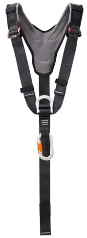 SOB Imbracatura di Sicurezza Anticaduta, Regolabile per Edilizia e Arrampicata, Cinghie Toraciche e Spalle Regolabili, Nylon Nero, Taglia Universale