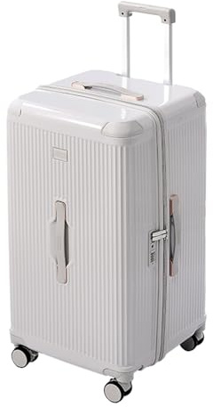 LIGHTGO Valise Cabine 20 Pouces avec Porte-Téléphone et Porte-Gobelet, Serrure Travel Sentry, Fermetures à glissière de Haute qualité, Coque PC Pure (Gris Thé au Lait)
