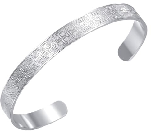 VASSAGO Jerusalem Kreuz Armband Edelstahl Kreuzfahrer Kreuzanhänger Armband religiöses Statement Gebetsamulett mittelalterlicher Schmuck Geschenk für Damen und Herren