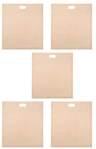 Ajunjiil Wiederverwendbare Toaster -Taschen für Sandwich und Pizza, hitzebeständige Nicht -Stick -Brotbeutel, 5pcs Wiederverwendbare Heizbehälter, Toaster Safe Food Wärmer,