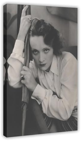 Exklusive Art Charmante Schauspielerin Poster Marlene Dietrich Portrait Poster 7 Leinwandposter Wandkunst Dekor Druck Bild Gemälde für Wohnzimmer Schlafzimmer Dekoration 40 x 60 cm