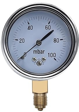 Manometer, 0-16 mbar 50 mbar 60 mbar 100 mbar 200 mbar Kalibrierbares Mbar-Druckmessgerät Mbar-Messgerät Einstellbares Gas-Mikro-Manometer-Manometer(0-200mbar)