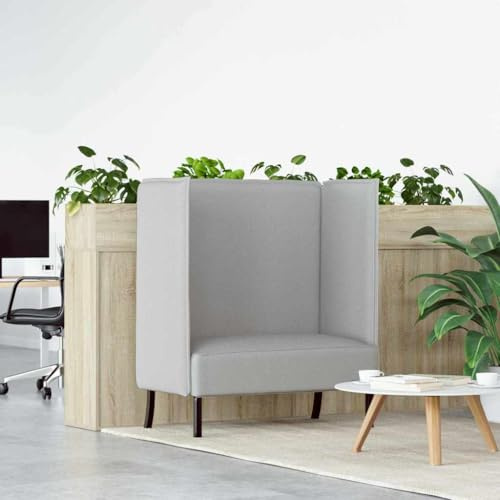 Traylux Hochlehns Sofa Wolkengrau 109 x 56 x 121 cm Stoff Bequemes Zweisitzer Couch mit Holzgestell für Wohnzimmer Büro Co-Working Räume