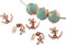 Vintageparts 10 Filigrane Perlkappen aus Messing in Peachy roségoldfarben, 10mm, DIY-Schmuck