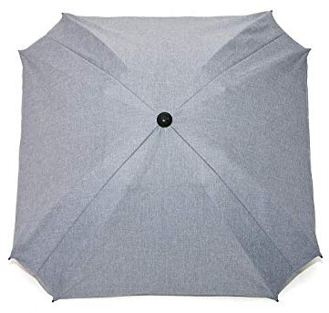 Skyline New Sonnenschirm für Kinderwagen, mit flexiblem Befestigungsarm, Sonnenschirm mit UV-Schutz, Durchmesser 70 cm (hellgrau Linen)