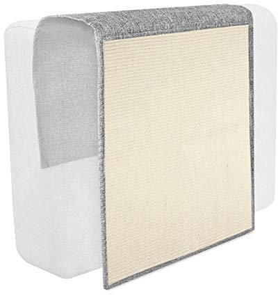 Navaris Rascador para Gatos - Protector contra arañazos de Gato y Perro - Afilador de uñas de sisal para Mascotas de 130 x 45CM en Gris Claro