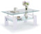 TUKAILAi Table Basse Salon Moderne Rectangulaire, avec Plateau en Verre Trempé Table d'Appoint avec Rangement pour Salon Réception (Blanc)