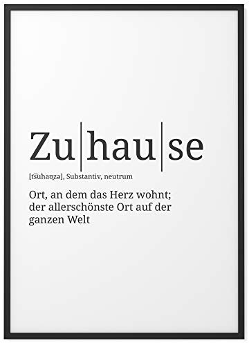 Papierschmiede® Definition: Zuhause, DIN A1 (59x84 cm), XXL Poster für Wohnzimmer, Schlafzimmer, Küche, Esszimmer, Wandbild Geschenk Wanddeko - ohne Rahmen
