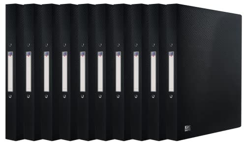Oxford Ringbuch A4, Rückenbreite 2 cm, 2 Ringe, schwarz, 10 Stück