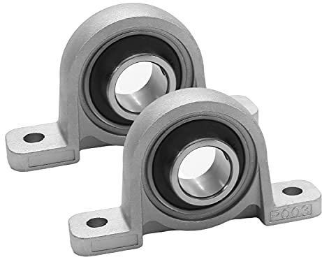 Othmro Stehlager, 2 Stück KP003 Flansch-Stehlager, 17 mm Bohrungsdurchmesser, Lagerstahl, Gusseisen, selbstausrichtender Kissenblock, Flansch, montiertes Lager mit Schraubverschluss