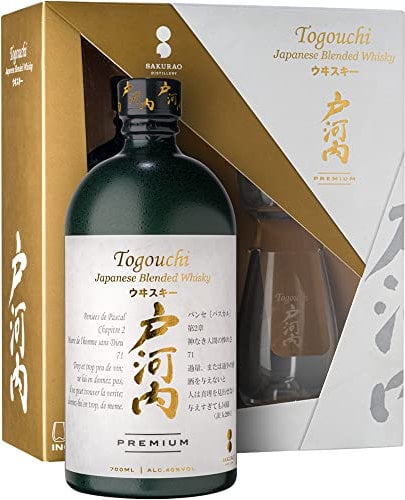 Togouchi japanese Blended Coffret Whisky Premium avec 2 verres