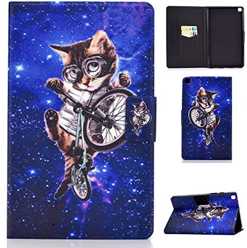 Succtop Hülle Galaxy Tab A7 10,4 Zoll 2022/2020,Folio Flip PU Leder Schutzhülle Galaxy Tab A7 Stifthalter Stand Wallet Cover Case Tablet Hülle Samsung Galaxy Tab A7 T500/T509/T505/T507/T503,Space Cat
