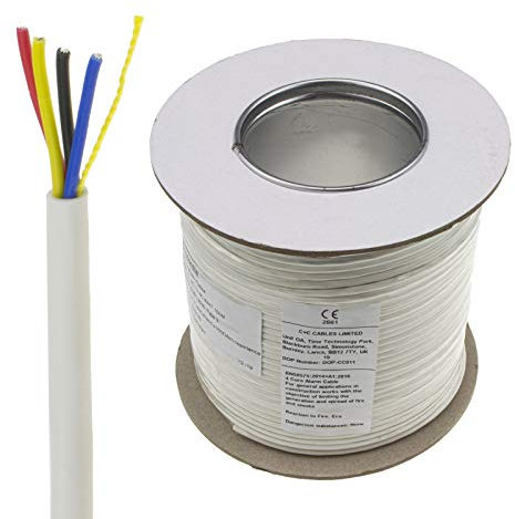kenable 4 Core CCA Signal Cable for Alarm or Intercom Systems 100m White [100 metres]
