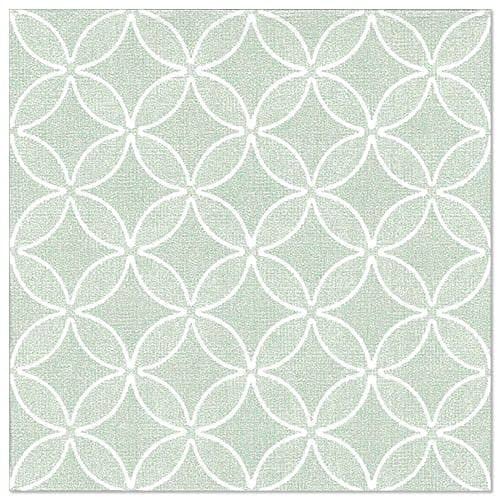 Papstar Servietten ROYAL Collection 1/4-Falz 40 cm x 40 cm jadegrün Circle Flowers 88524 Premiumservietten Ornaments Muster stoffähnlich gute Faltbarkeit, 50 Stück