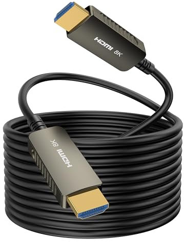 SOEYBAE Câble HDMI Fibre Optique 150M, 8K HDMI 2.1 Fibre Haute Vitesse Câble Supporte 8K@60Hz,48Gbps,Compatible with Blu-Ray,Xbox,TV 4K Ultra HD (150M)