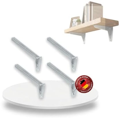 siwitec L-Profil-Konsole Regalwinkel 75kg Traglast 480x130x65mm 4er-Set | aus verzinktem Stahl, feuchtraumtauglich, ideal für Garagen, Werkstätten und Lagerräume