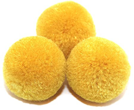 Duories Pompons zum Basteln,30 Stück 30mm Bunte Bommeln Bälle,Pom Poms für Kunsthandwerk,Pompons Bälle für Ostern,Weihnachten,Bunte Pompons für DIY Basteln Tischdekoration Geburtstagsdeko,Gold