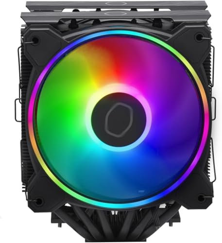 Cooler Master Hyper 622 Halo White CPU Air Cooler, MF120 Halo² Fan, Dual Loop ARGB, Aluminum Top Cover, 6 Copper Heat Pipes, 154mm (H) for AMD Ryzen AM5/AM4, Intel LGA1700/1200 (RR-D6WW-20PA-R1)