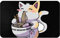Weiche Komfort Flanell Badezimmermatten Kawaii Anime Katze Eating Ramen rutschfeste Badematte waschbar Eingangsteppiche Schlafzimmer Teppich für Zuhause Küche Boden 80 x 49 cm