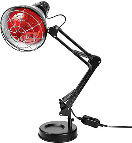 WOOLUCK Infrarotlampe Wärmelampe 150W, Infrarot-Wärmestrahler, Rotlichtlampe Rotlicht Strahler, Infrarotlicht-Rotlicht-Wärmelampen Set