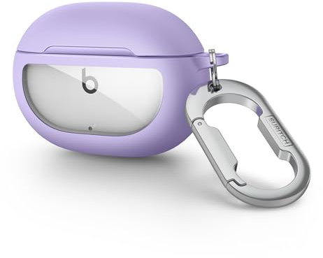 SURITCH Custodia Compatibile con la Cover per Beats Studio Buds,Studio Buds + (2023) [Slim-Fit], Protezione TPU Antishock Portatile con Moschettone Portachiavi per Beats Studio Buds (Orchidea Viola)
