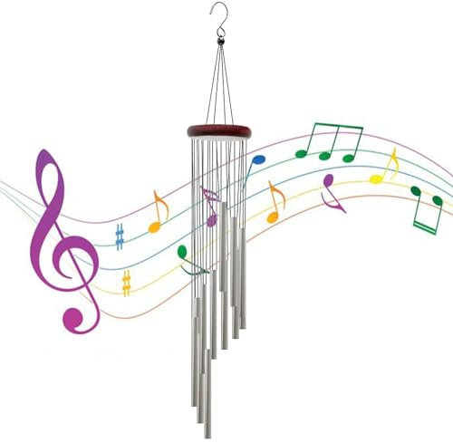 Alu-Röhren Windspiel Metall Windspiele Hängend für Draußen - Klangspiel Anhänger für Garten Balkon (Rotbrau)