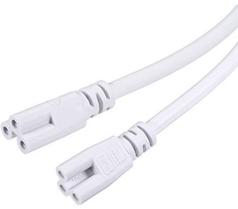 YOKIVE T5 T8 LED Röhre Anschluss Rund Kabel Ausziehbares Kabel mit Doppel Ende Verbindung Licht Röhren Ideal für LED Integrierte Röhren (Weiß 6.56Ft)