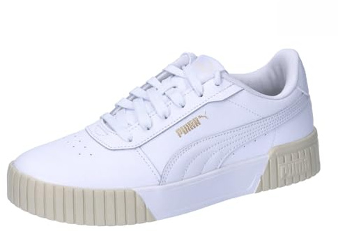 Puma Women Carina 2.0 Sneaker, Puma White-Puma Gold-Alpine Snow, 37.5 EU