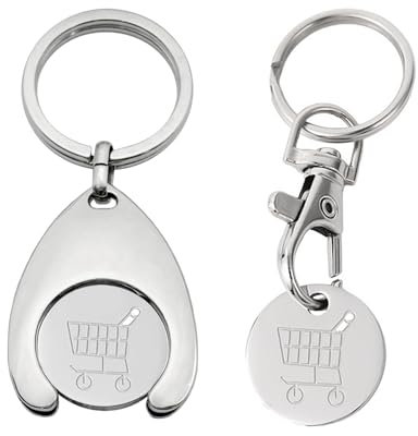 COACOM 3 Stück Einkaufswagen-Schlüsselanhänger, Einkaufswagen-Token-Schlüsselanhänger, Trolley-Token-Schlüsselanhänger, abnehmbarer Einkaufswagen-Anhänger, Einkaufswagen-Zubehör