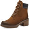 MARCO TOZZI Damen Stiefeletten zum Schnüren mit Blockabsatz mit Reißverschluss, Braun (Nut Comb), 41 EU