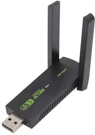 Adaptador WiFi USB Inalámbrico para PC, Adaptador de Red Inalámbrico 1300Mbps 5G 2.4G para Escritorio, Antenas Duales 5Dbi MU MIMO WiFi Dongle Adaptador WiFi para PC de