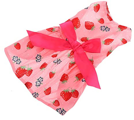Toddmomy 1pc Elegant Bowknot Dog Dress Summer Pet Clothing Sleeveless Puppy Skirt Strawberry s