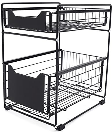 Küchenregal Küchen Organizer Unterschrank Regal Schubladenregal Teleskop Schublade Küchenschublade Ausziehbare Korbauszug Schrankauszug Regal, Kohlenstoffstahl für Küche, Schlafzimmer, Wohnzimmer