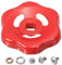 PATIKIL Outside Faucet Handle Square Stem Hole 7x7mm, Cast Iron Faucet Round Wheel Handle Replacement Water Spigot Handle with Screws Spacer, Red