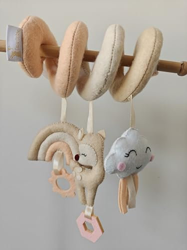 CoconDeBebe Spirale d'Activité Bébé Fille - à Suspendre Poussette, Landau, Berceau, Parc de Jeu, Siège Auto - Jouets d'Éveil Bébé - Indispensable Accessoire Bébé Naissance - Cadeaux 3 6 12 Mois - Rose