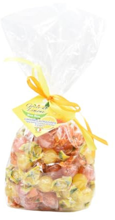Caramelle Dure Ripiene Frizzanti al Gusto di Limone e Arancia Caramelle Confezionate Singolarmente Made in Italy Caramelle Compleanno Bambini (200g)