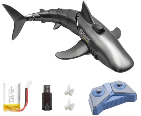Sarini Requin télécommandé pour étudiants Adultes,Requin électrique à Haute Simulation pour Piscine et Salle de Bain,Excellent Bateau RC pour étudiants