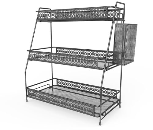 Bridgify Spice Rack Organizer for Cabinet, Bathroom Organizer Countertop, Bathroom Counter Organizer Kitchen Countertop Organizer Bathroom Vanity Organizer