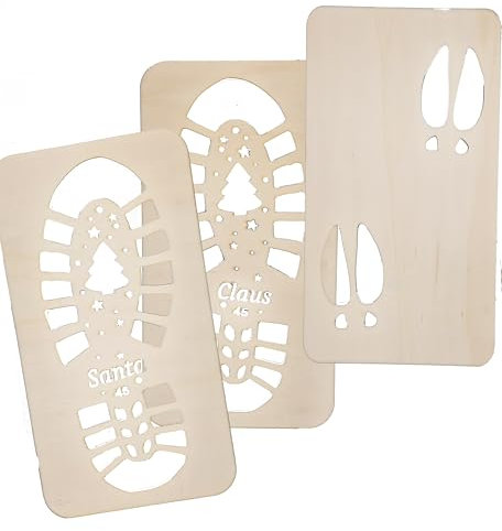 Panimel Weihnachtsschablonen-Set - zauberhafte Weihnachtsmann Spuren Schablonen, Ruhdolf, Weihnachtsmann Fußabdrücke
