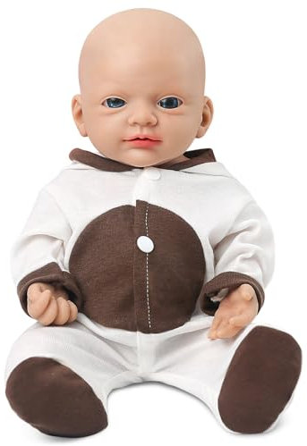 Vollence 40cm Reborn Baby Puppe Silikon, Realistische Neugeborene Silikonpuppe, Stressabbau Spielzeug