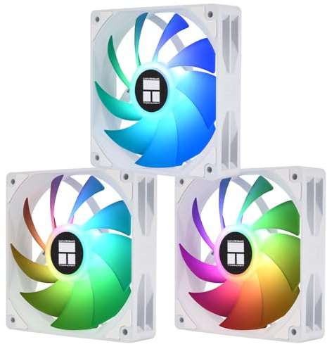 Thermalright TL-C12CW-X28-S X3 ARGB Case Cooler Fan,Thickness is 28mm, up to 1550RPM,PC Cooling for CPU Cooler and Chassis,3-Fan Packs