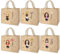 Personalisierte Jute-Tragetasche für Frauen, Strand-Tragetasche mit Namen, individuelle Cartoon-Frauen, Geburtsblume, wiederverwendbare Tasche für Büro, Reisen, Strand, Schießen