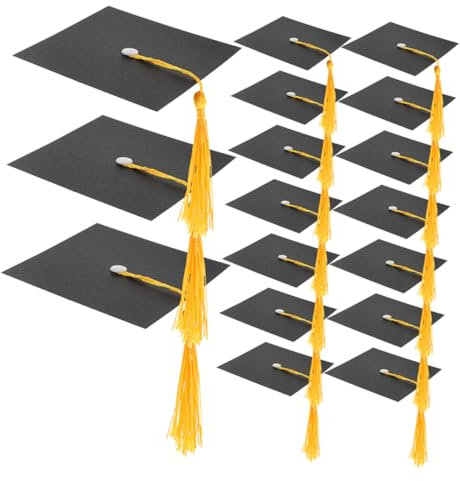 Amosfun 50 Set Graduation Cap Chocolate Decorations Unique Party Hat Toppers for Graduation Celebrations Sturdy Edible Ornaments for Cakes and Bottles Sweet for Parties