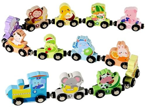 Holzeisenbahn-Set (13-teilige Tiere)