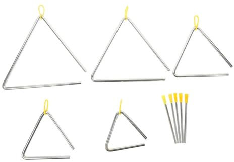 Yardwe 5sätze Metall Triangel-glocke Für Junge Mädchen Und Anfänger Mit Schlägel Praktisches Musikinstrument Klarer Klang Robust Und Langlebig Einfach Zu Spielen
