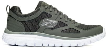 Skechers Burns Agoura Herren-Laufschuhe aus Synthetikmaterial, olivgrün, 42.5 EU