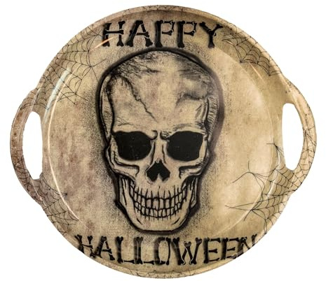 W WIDMANN MILANO Party Fashion - Totenkopf Tablett, Deko & Servierplatte, Partygeschirr für Halloween