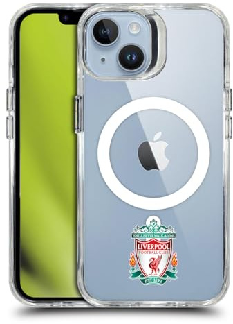 Head Case Designs Officially Licensed Liverpool Football Club Crest Minimalist Logo Icon Shockproof Bumper Case [Military Grade Protection] Compatible with Apple iPhone 14 and Compatible with MagSafe