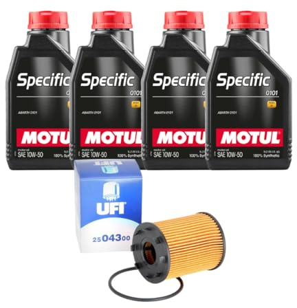 KIT TAGLIANDO COMPATIBILE CON FIAT ABARTH 4 LITRI OLIO SPECIFIC 10W50 + FILTRO OLIO 500/595/695 1.4